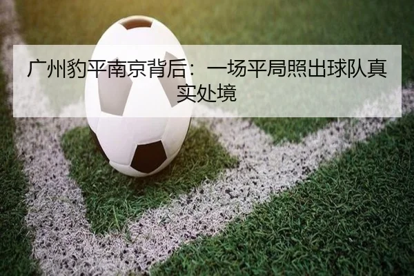 广州豹平南京背后：一场平局照出球队真实处境